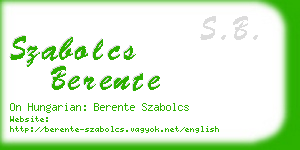 szabolcs berente business card